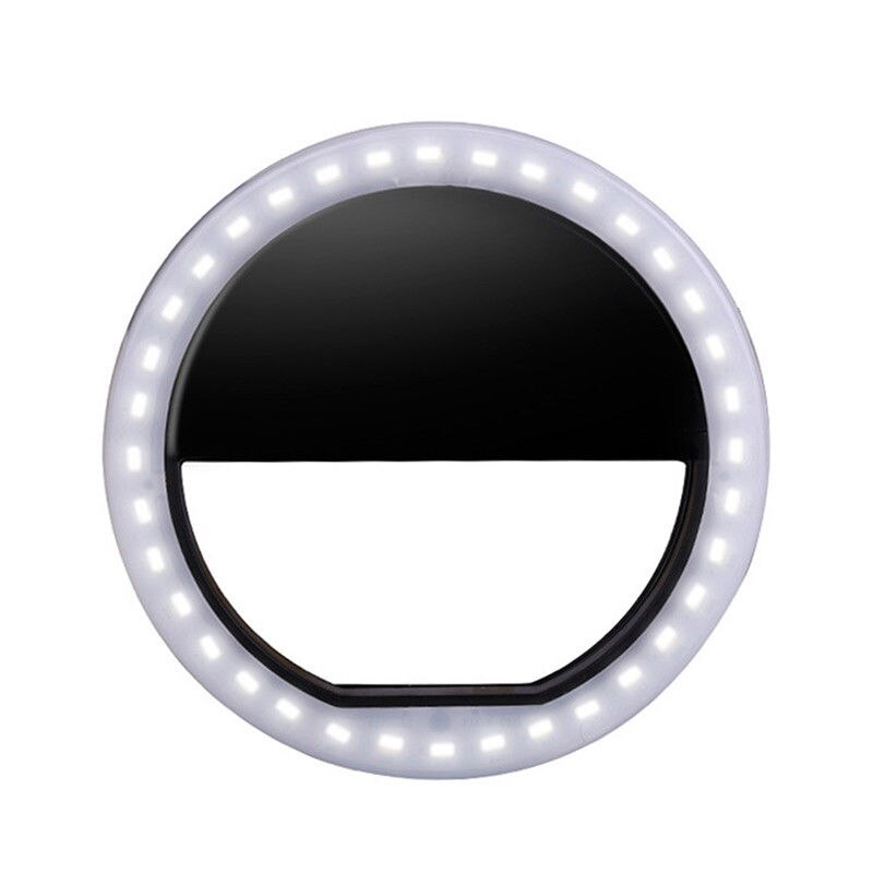 Girlwoman Selfie LED Ring Licht Kamera Blitz Selfie Lampe praktisch Licht Linsen Lampe für Telefon 6 6 s 7 8 X Für Samsung Xiaomi: Schwarz