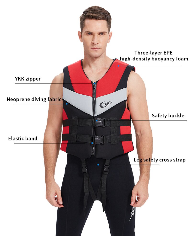 Odkryty Rafting Neopreen Zwemvest dla dzieci i mężczyzn Snorkelen Slij profesjonalne drifting ntage Vissen Kajakken