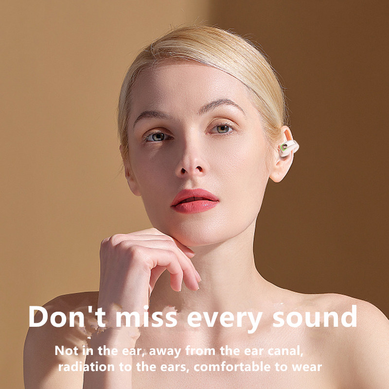Bezprzewodowy zestaw słuchawkowy Bluetooth z przewodnictwem kostnym 5.3 Rozmawiający zestaw słuchawkowy z klipsem Długotrwałe noszenie bez bólu Bardzo długa żywotność baterii