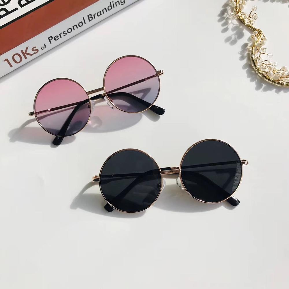 Gafas de sol redondas Retro de para mujer, gafas de sol de aleación para niños, gafas de sol para mujer, gafas con montura para Conductor, accesorios para coche