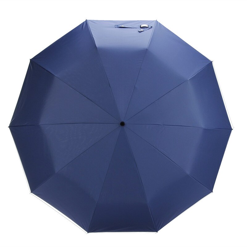 Leodauknow tre foldbare fuldautomatiske dobbeltlag paraply forretning vindtæt og uv-bevis 10k mænd solrig og regnfuld paraply