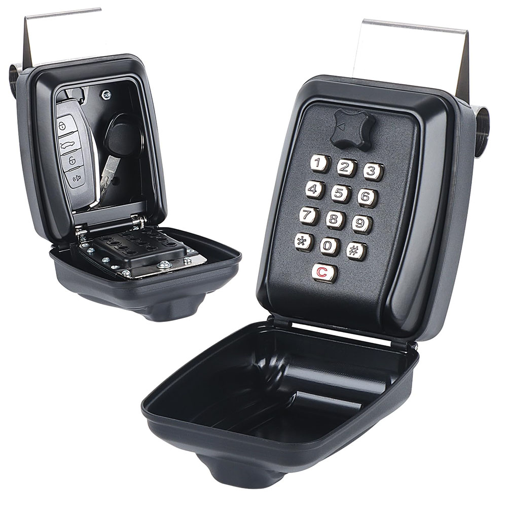 Car Window Lock Box, preto Lockbox portátil para as chaves do carro, Car Key Lock Box Fit para Ride Share Getaround com Sturdy Grande: Marrom