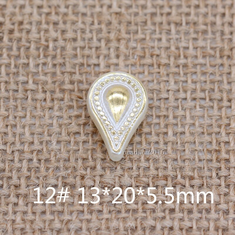 50 teile/los Blume Rose formen Nähen AUF Flatback ABS Nachahmung Perle Mit Loch Edelsteine Charms Kosmetische Zubehör DIY: No12