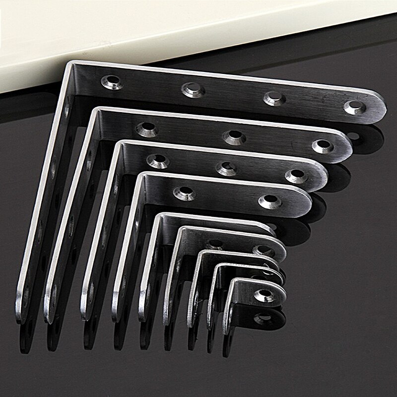 10Ppcs/Set Rvs Hoek Hoek Beugels Fasteners Protector Maat Hoek Stand Ondersteunende Meubels Hardware Tool