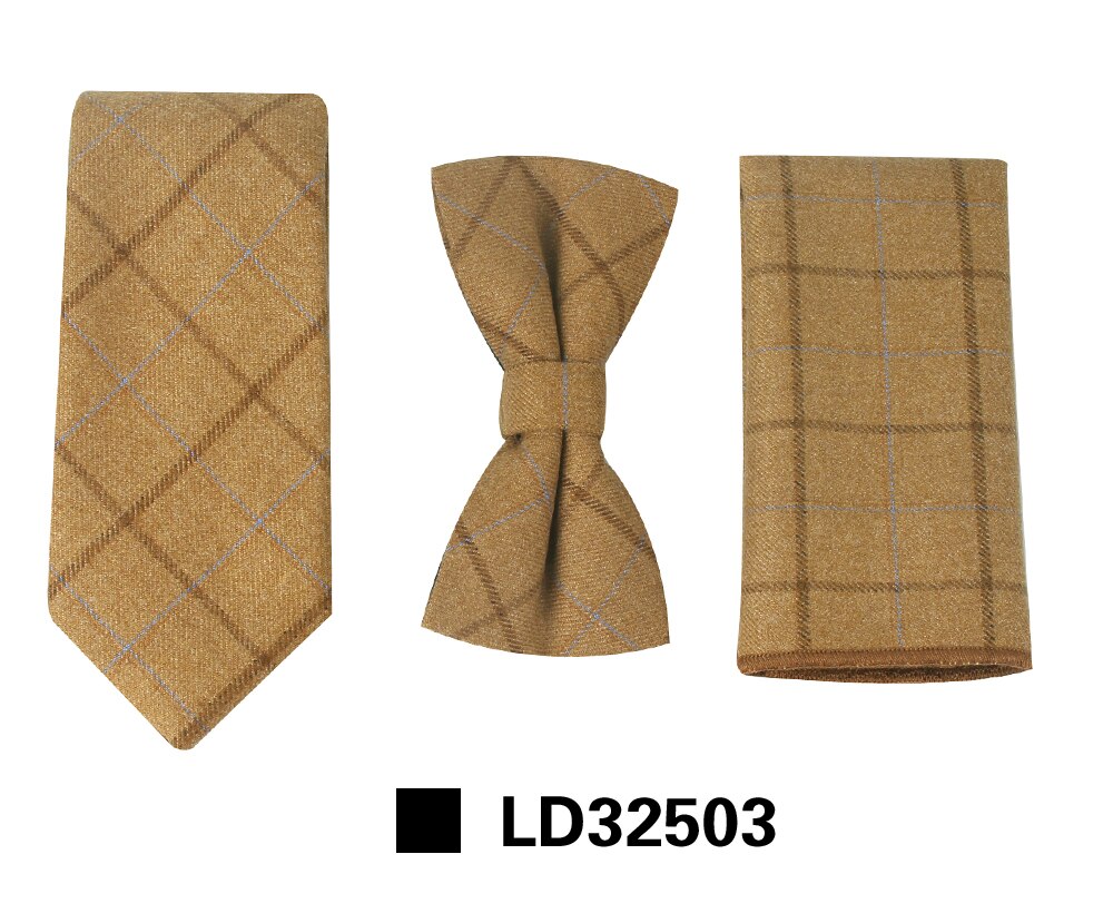 Men's Tie Sets Classic Men Necktie Set Formal Business Bowknots Ties Male Cotton Skinny Slim Ties: LD32503