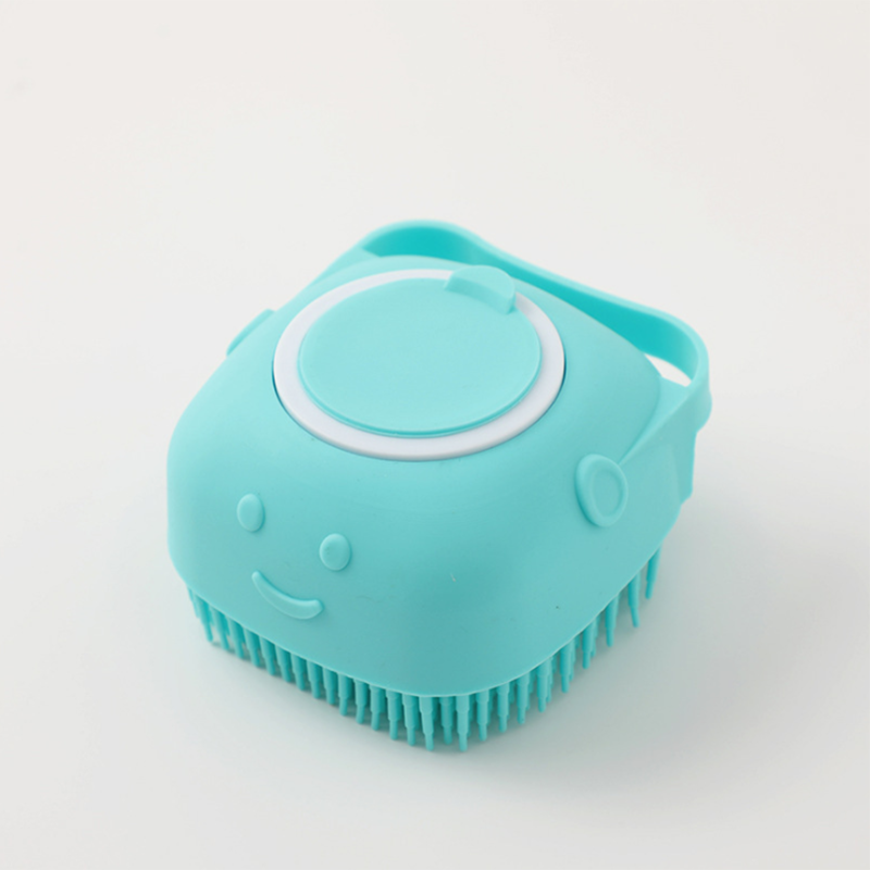 Brosse de bain multifonction en Silicone pour bébé et enfant, peut être installée avec un Gel douche, un shampoing, un masseur pour la peau sans douleur: Bleu