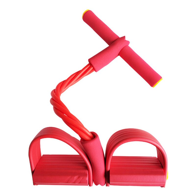 4 modstand elastisk træk reb træner roer mave modstand bånd hjem gym sport træning elastiske bånd til fitness udstyr: Rød