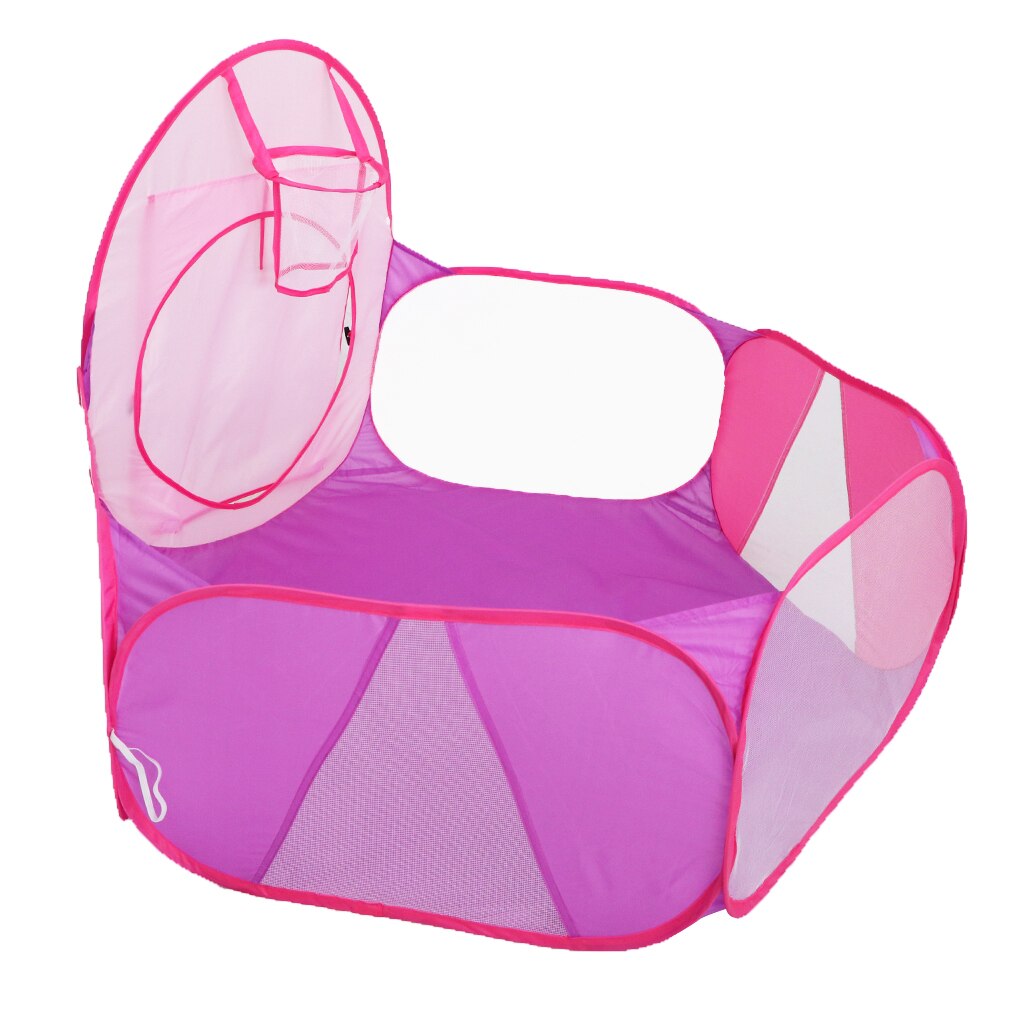 Tente de fosse de balle pourpre rose avec cerceau de basket-Ball et sac de rangement pour les tout-petits filles garçons jeu extérieur intérieur