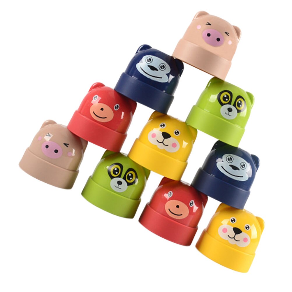 1 Set Children Cartoon DIY Stacking Games Colorful Block Stacking Toys