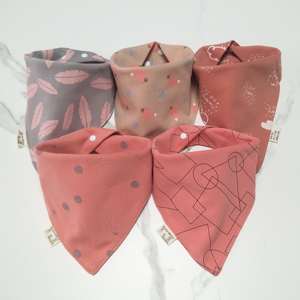 5pcs/lot Baby Bibs for Boy Girl Bandana Bib Burp Cloth Cute Triangle Cotton Baby Scarf Meal Collar Burp Infant Accessories: 10