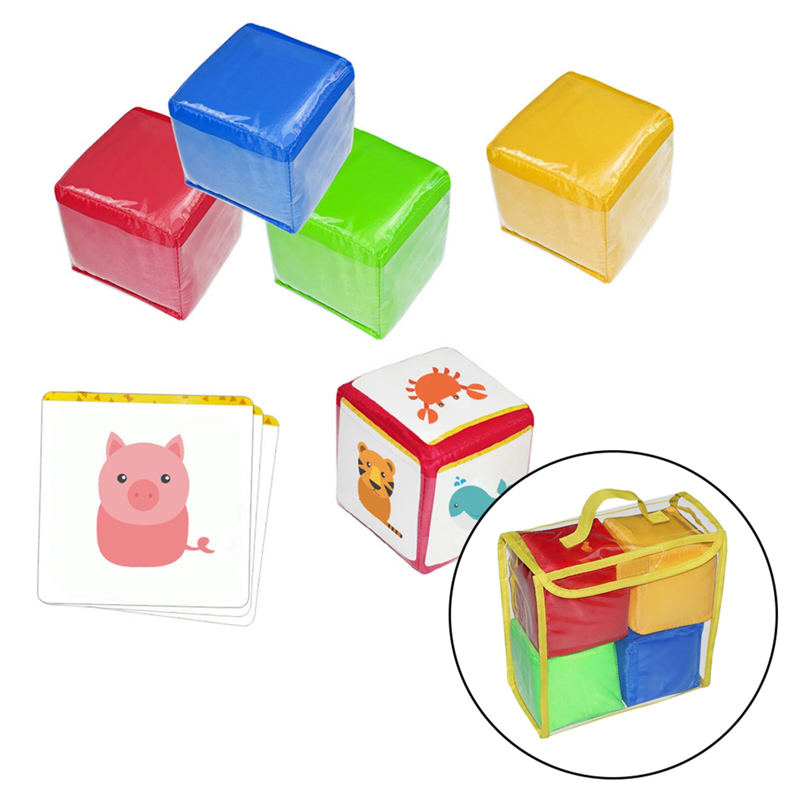 4 Pack 4&quot; Playing Game Dices Soft Foam Cubes Diy Learning Cubes for All Subjects