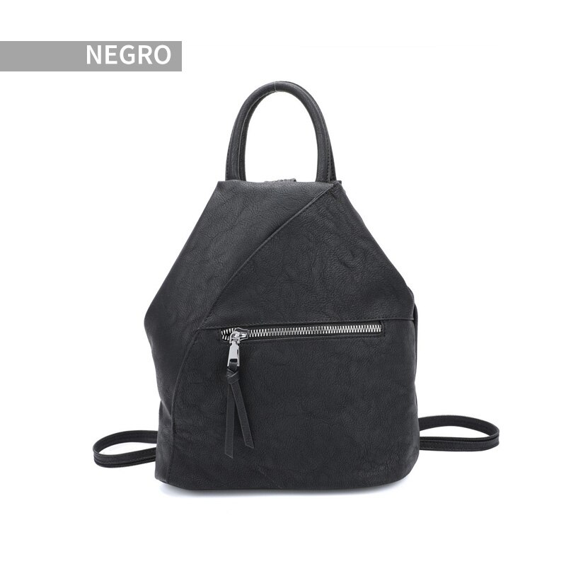 Giovanna Milano Mochila grande antirobo Bolso escolar unisex convertible en un bolso bandolera y bolsos de pecho espaciosos con bolsillos y cremallera para oficina verano viajar de famosa colores T11062: Negro