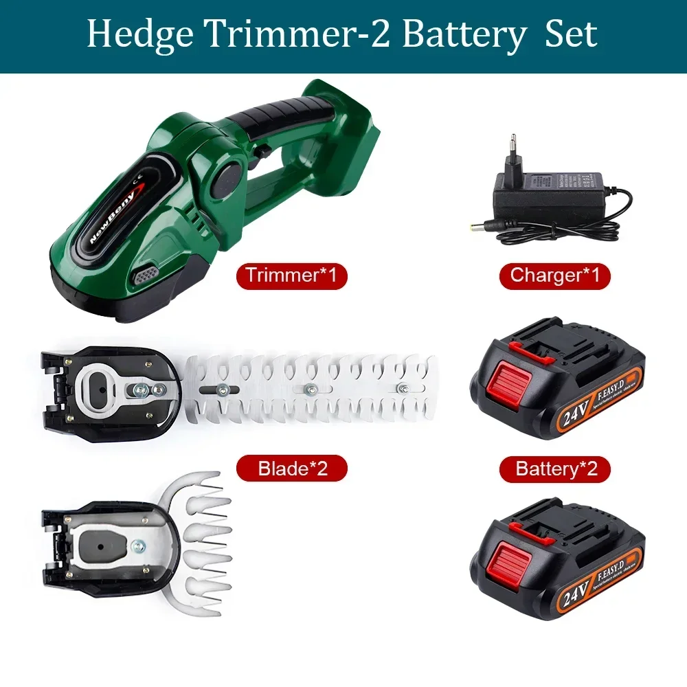 Yofidra 24V 2 en 1 cortasetos eléctrico 20000rpm cortacésped doméstico tijeras de jardín tijeras de césped herramienta eléctrica