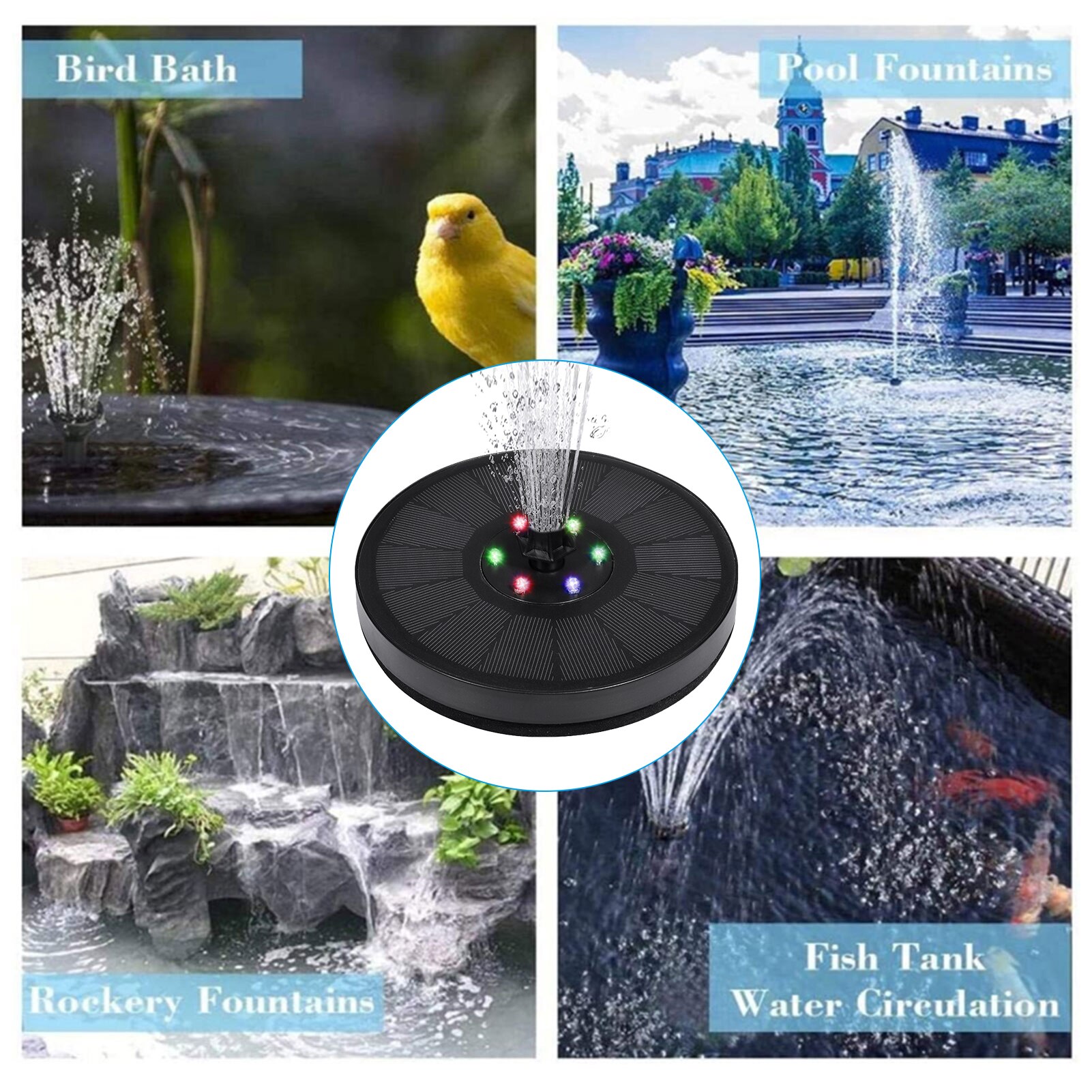 7V 3W Floating Solar Fountain Solar Water Fountain Garden Decoration Fountain Pool Pond Fountain Aquariums Gardens Fountain