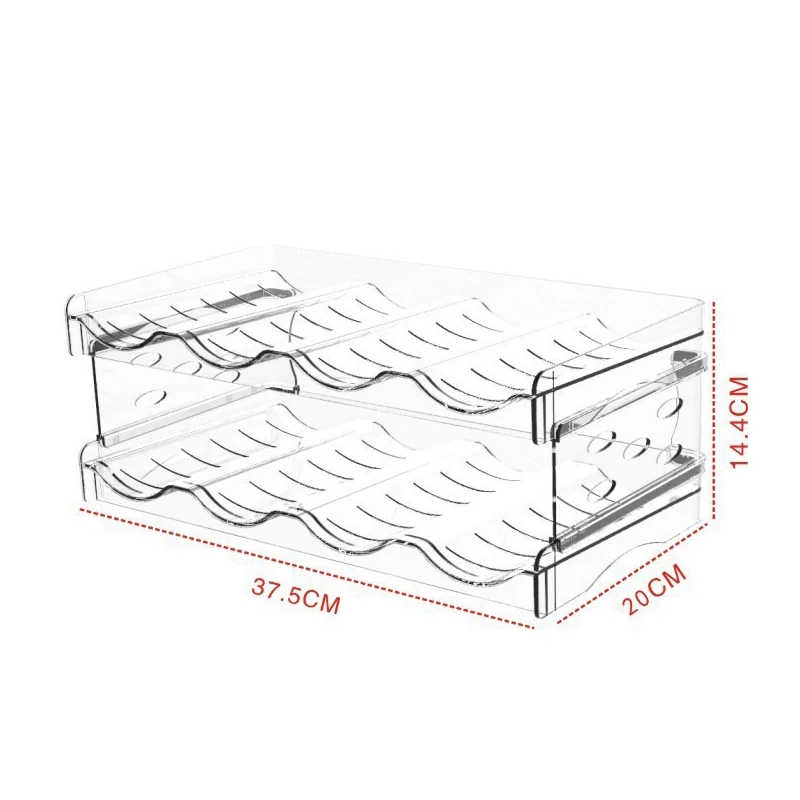 Transparante waterfles organizer Stapelbaar wijnrek Multifunctionele waterbeker bekerhouder voor keukenkast koelkast: green