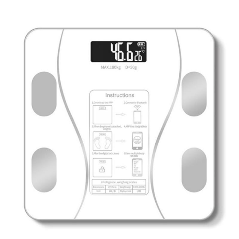 Body Fat Scale Smart Wireless Digital Bathroom Weight Scale Body Composition Analyzer With Smartphone App Bluetooth: white
