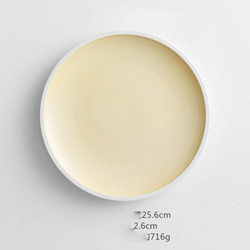 Assiette à steak et à dessert, ensemble de plats de cuisine occidentale de couleur nordique, assiette à pâtes pour restaurant de célébrité: H