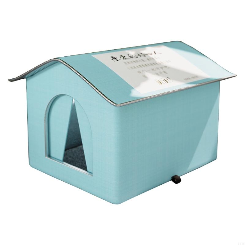 Chats extérieurs chauds pour les chats nid résistants au froid à maison des chats résistants aux intempéries: 110cm / Bleu