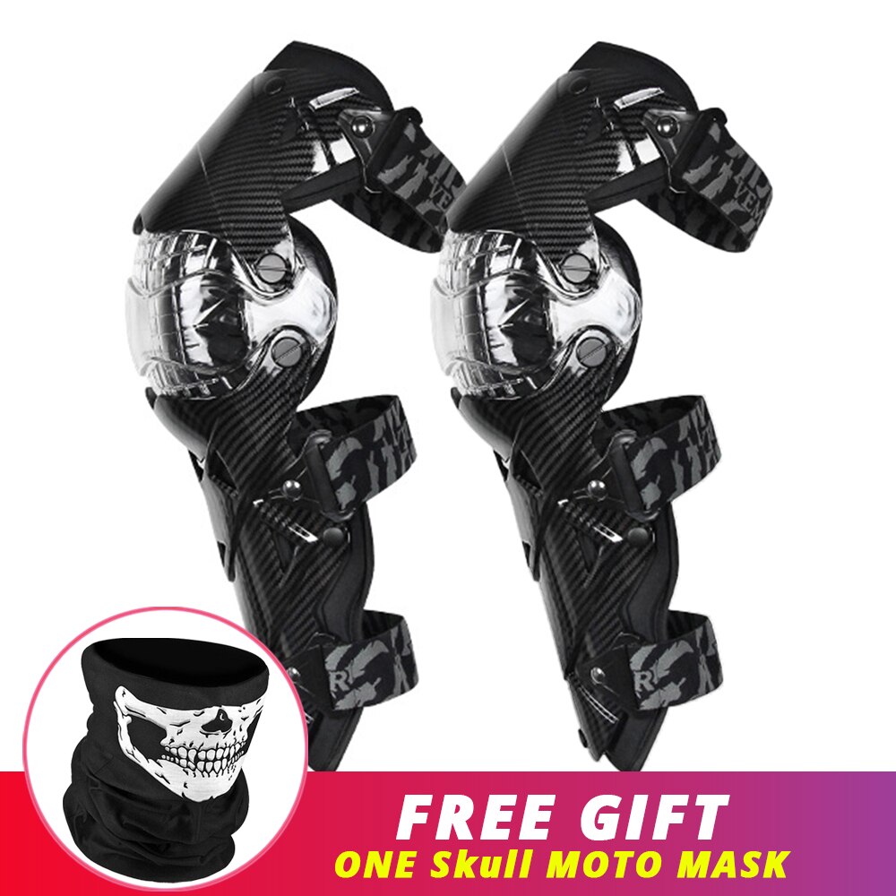 Genouillères roses pour Moto, protection des genoux pour femmes et hommes, équipement de protection: E-18 Black