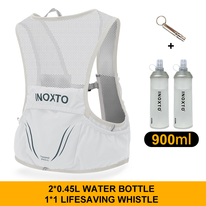 INOXTO-Leichter Laufrucksack mit Trinkweste, geeignet für Fahrradmarathon-Wanderungen, ultraleicht und tragbar: M / weiße farbe