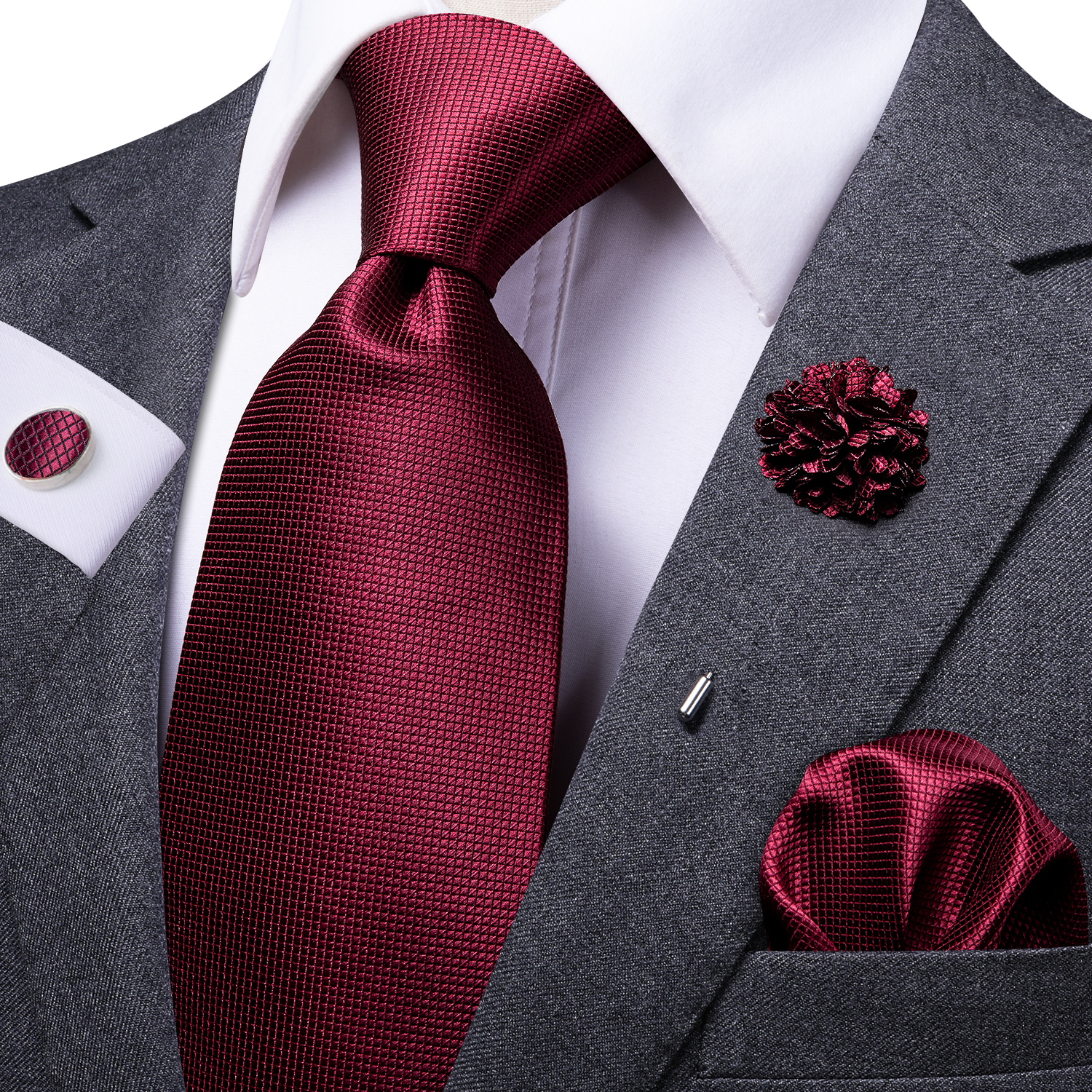 Corbata de negocios de seda azul claro liso para hombre, corbata de de alta corbata de lujo de 8,5 cm, broche de gemelos, corbata de boda para hombre 2023: Verde