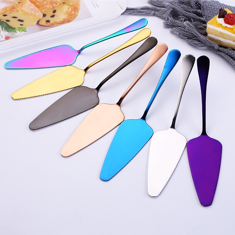 Cake Server Stainless Steel Pie Cake Server Multi-Color Pie Server Spatula Set for Birthday Party Cake and Wedding FPing