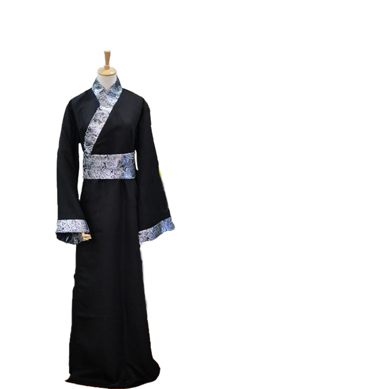 Disfraz antiguo para hombre, disfraz de danza folclórica china para adultos, disfraz nacional chino para cosplay, ropa tang, ropa hanfu para mujer 89: Negro / Yo