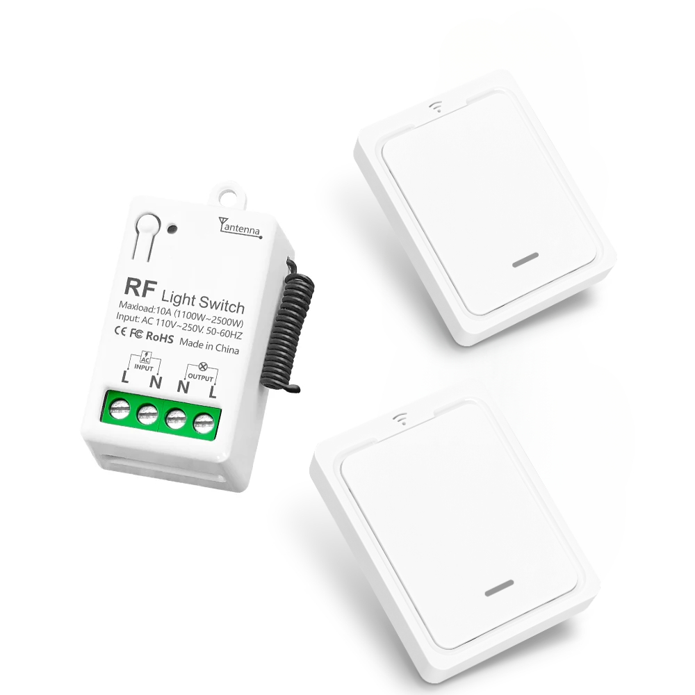 RF433 Drahtlose Fernbedienung Lichtschalter AC110V 220V 10A Relais Mini Modul Wandpaneel mit Magnet für Zuhause Lampe Ventilator LED TV: Grau