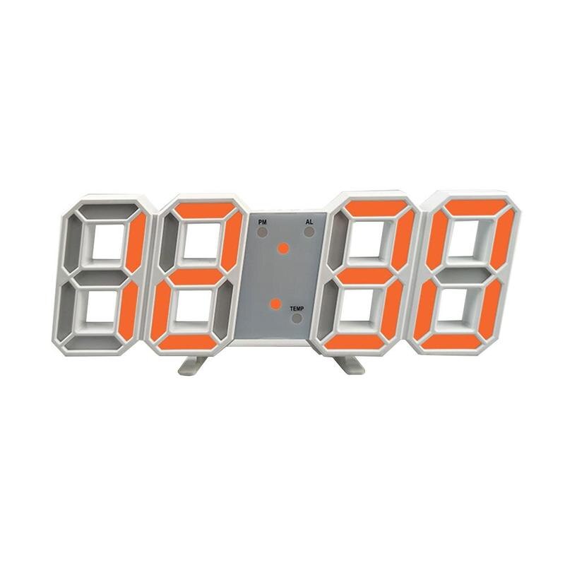 Acrylique rouge LED horloge numérique brillant nuit affichant la température automatiquement gradation horloge de luminosité: Orange