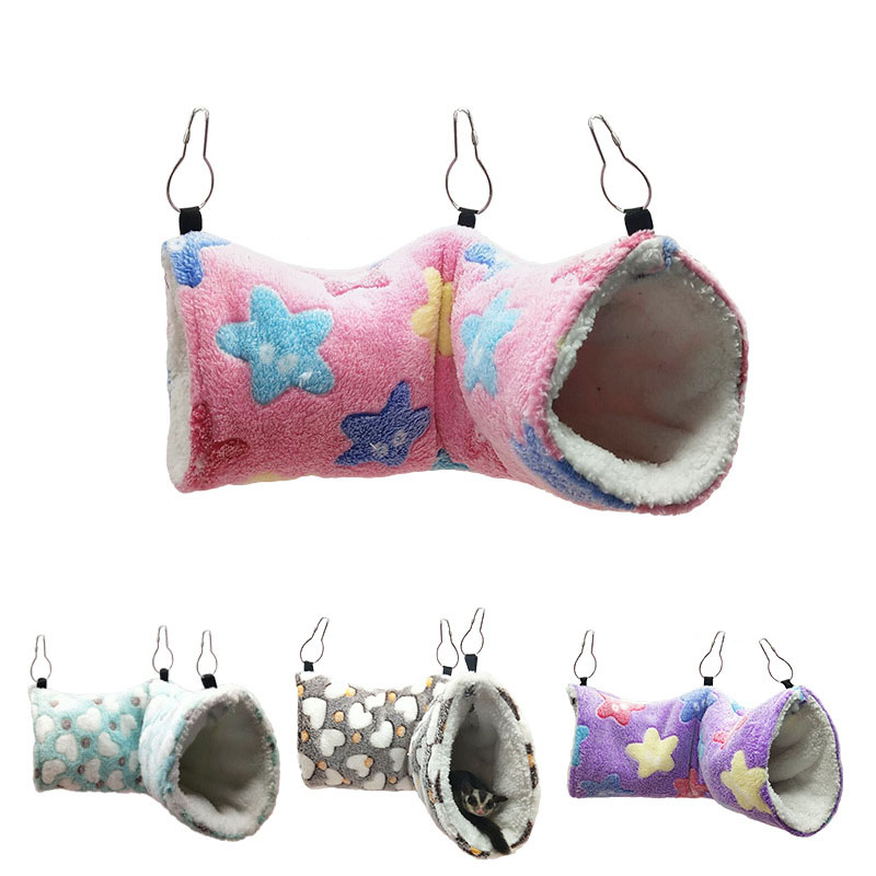 Multifunction Small Pet Tunnel Mini Animal Cage Hamster House Bed Playing Winter Warm Passage Small Pet Toy Guinea Pig Chipmunk