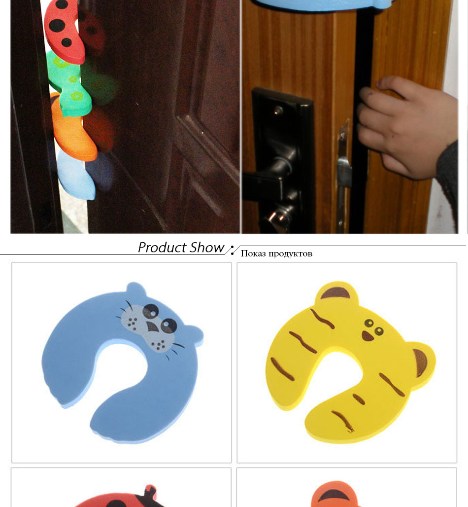 5 Pcs/Cartoon Kind Veiligheid Deur Kaart Bestand Milieubescherming Materialen Baby Deur Anti-Map Hand Veiligheid Deur kaart