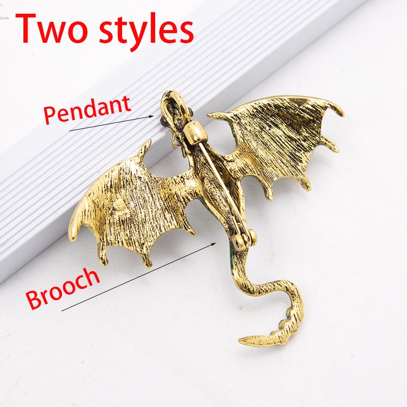 Broche de Metal dibujado a mano colorido de dragón de simulación 2024 para mujeres y hombres, alfileres de solapa elegantes, accesorios de joyería, 1 unidad