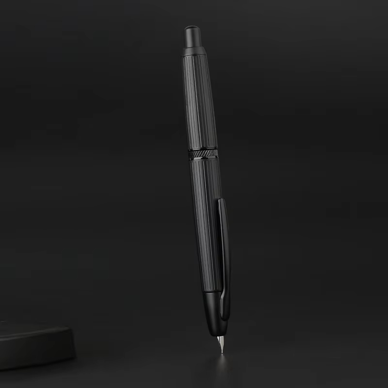 MAJOHN A1 Press Fish Scale Striped Metal Engraving Fountain Pen Retractable WIth Clip/No Clip Ink Pen Office School Writing