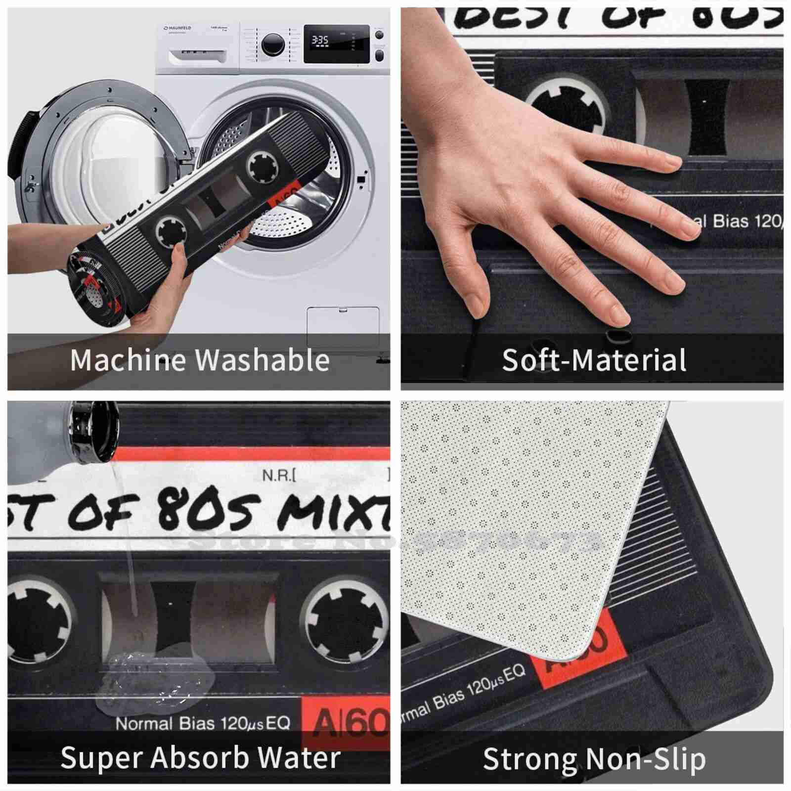 80'S Cassette Eighties 80S 3 Sizes Home Rug Room Carpet Born 1980 80S Eighties Cassette Mixtape Tape Boombox Face Cloth