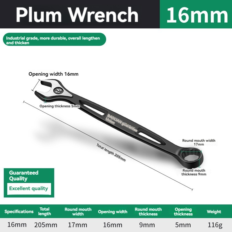 Durable Ratchet Wrench 8-32mm Plum Blossoms Open Combination Wrench Two-Way Double Fast Ratchet Wrench Auto Repair Tools: Rose