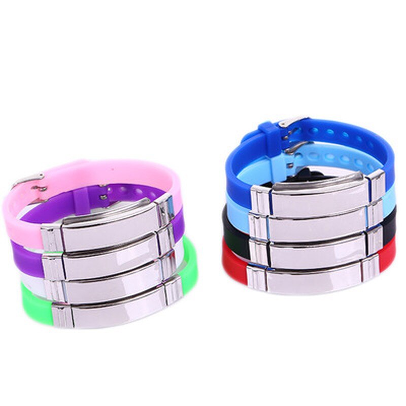 1 Uds. Personaliza las pulseras de identificación del bebé de los niños del acero inoxidable del timón del silicón suave