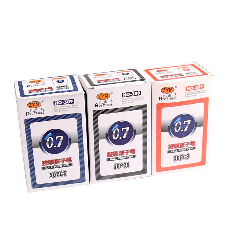 10/50 pçs preto vermelho azul caneta esferográfica 0.7mm caneta esferográfica estudante assinatura caneta escrita papelaria escola acessórios de escritório