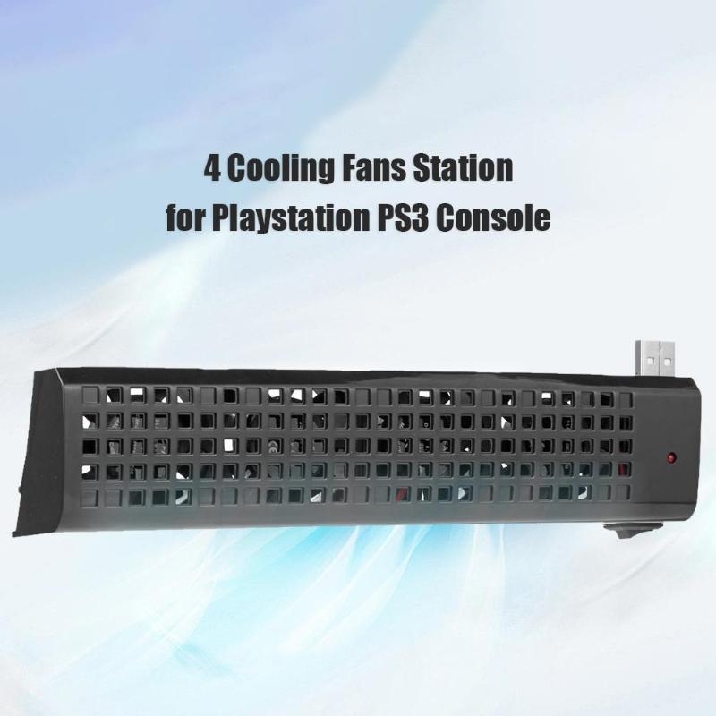 Dual Usb Hub 4 Fans Koeling Station Voor Sony Playstation 3 PS3 (40G/80G) game Console Host Koellichaam Usb Cooling Fans