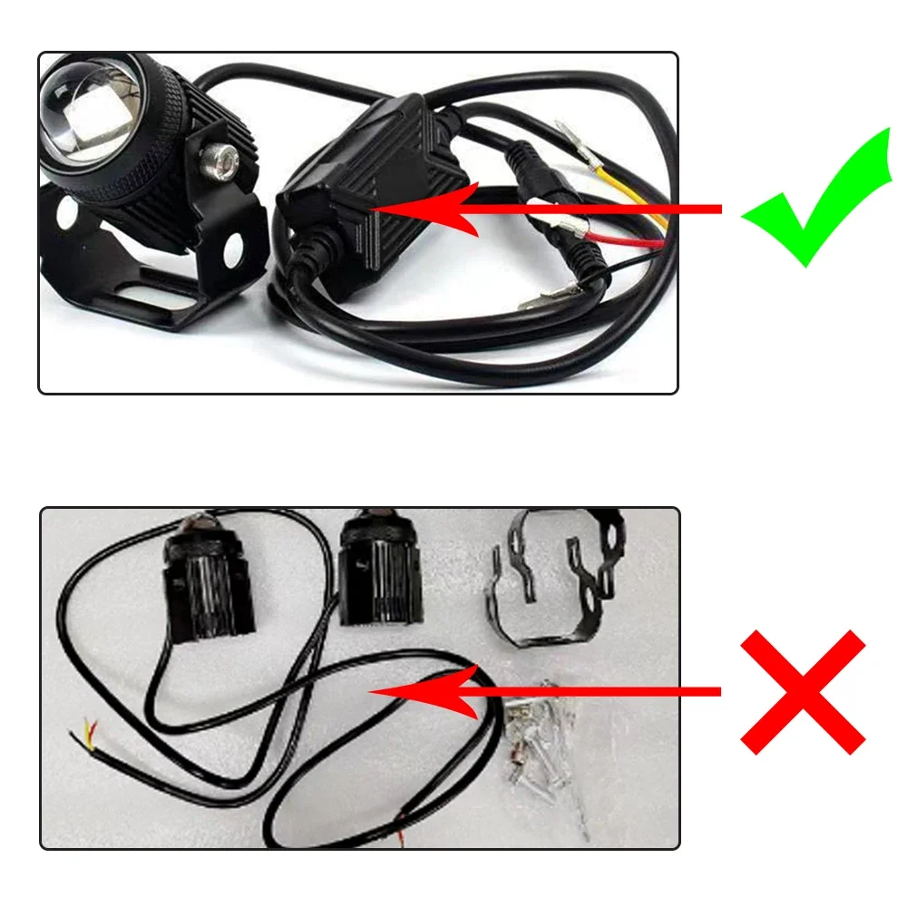 Faro LED para motocicleta, bombillas de trabajo para Moto, focos para coche, lente de proyector, punto de doble Color, accesorios de luz antiniebla auxiliar