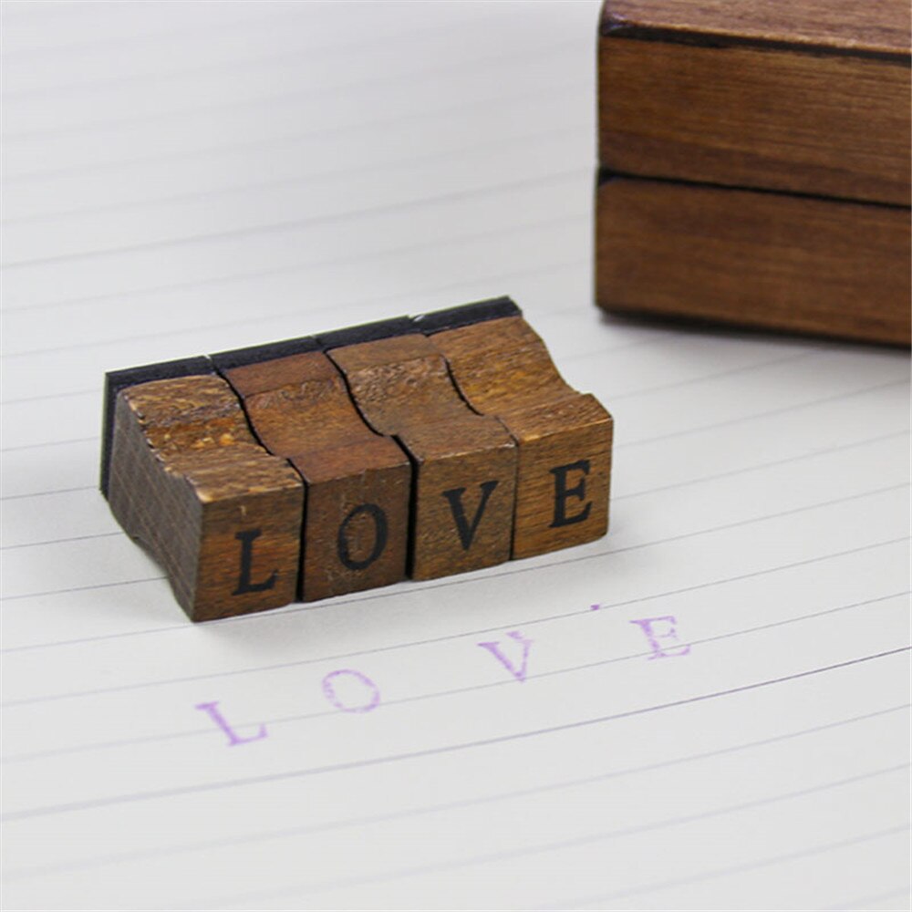 30pcs Retro Alphabet Letter Uppercase Lowercase Wooden Rubber Stamp Set Craft Stamps for Scrapbooking Office School Stationery