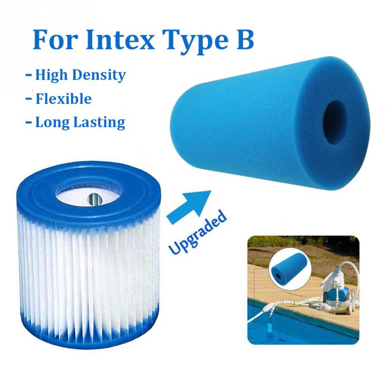 Søjle pool filter skum vaskbar spa holdbar sommersvømning rengøringsværktøj genanvendelige reservedele badekar til intex type b
