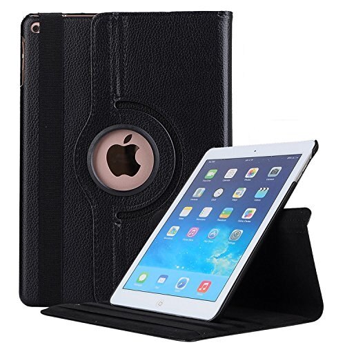 Case Voor Ipad Mini 4 Coque Funda, 360 Rotating Smart Stand Tablet Cover Case Voor Mini 5 Met Auto Slaap Wake Multi-Kijkhoek: Black