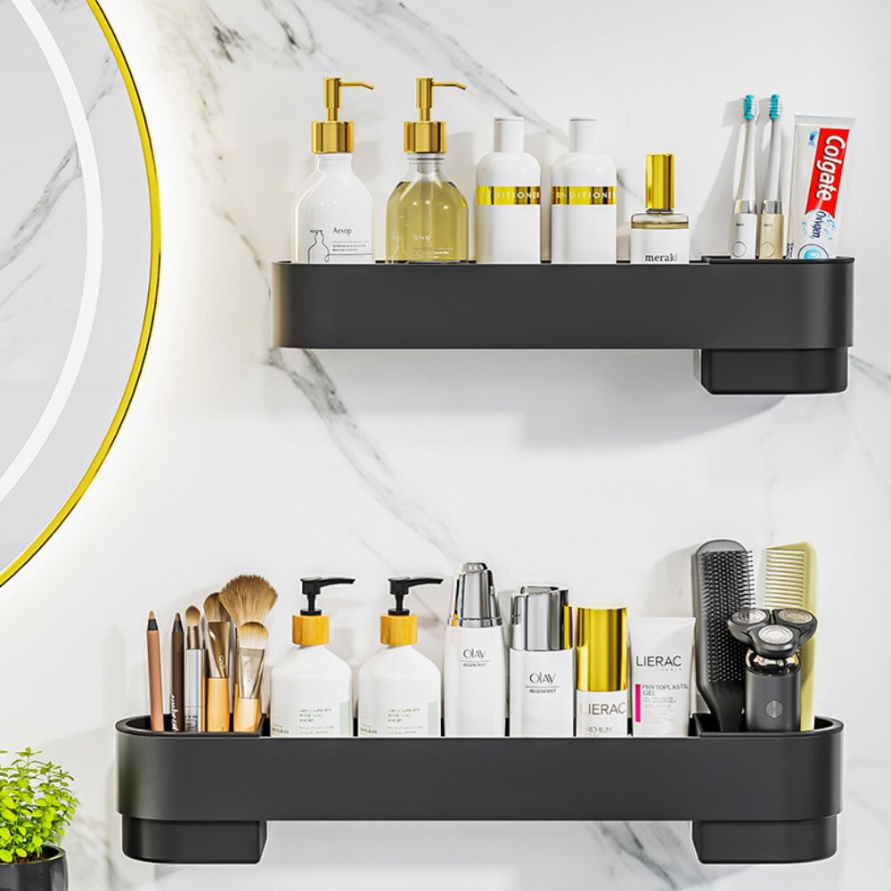 Étagère d'angle de salle de bain, sans perçage, pour cosmétiques, shampoing, douche, support de rangement, organisateur de toilette, accessoires de salle de bain
