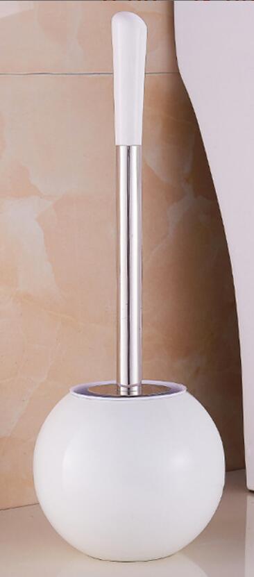 European Toilet Brush SetStainless Steel Round Base Color Toilet Brush, Bathroom Toilet Clean Brush Toilet Brush Set: SMT337-247-WH