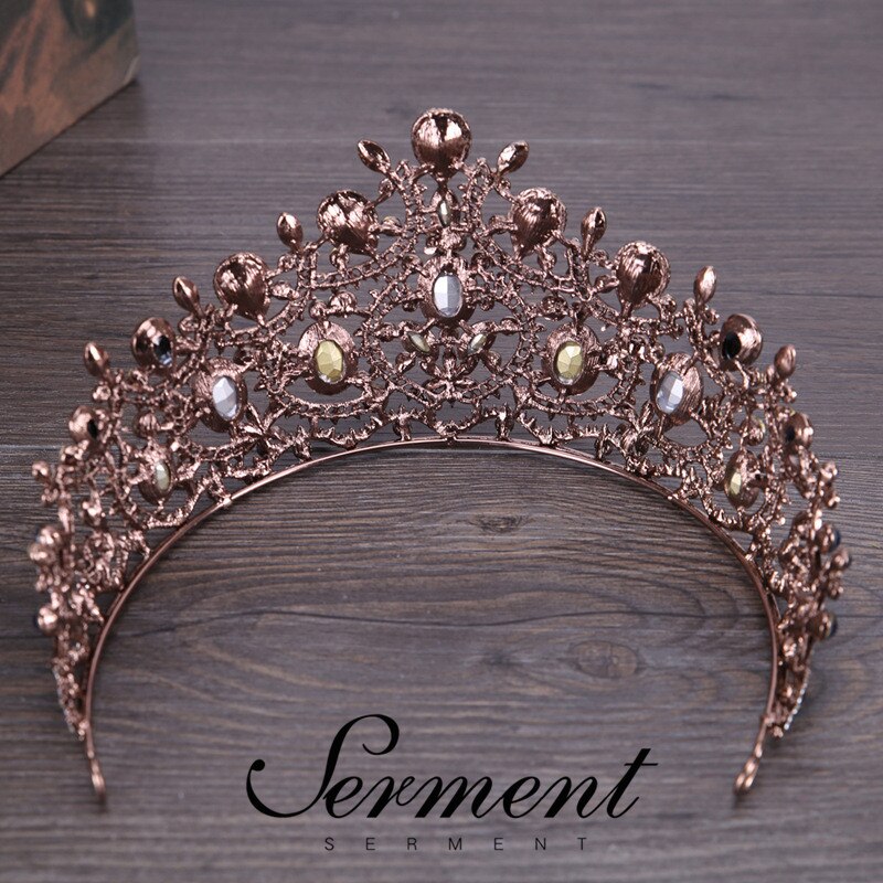 SERMENT Charm Princess Bridal Crown Tiaras Crystal Zircon Silvered Crown Bride Wedding Hair Accessories