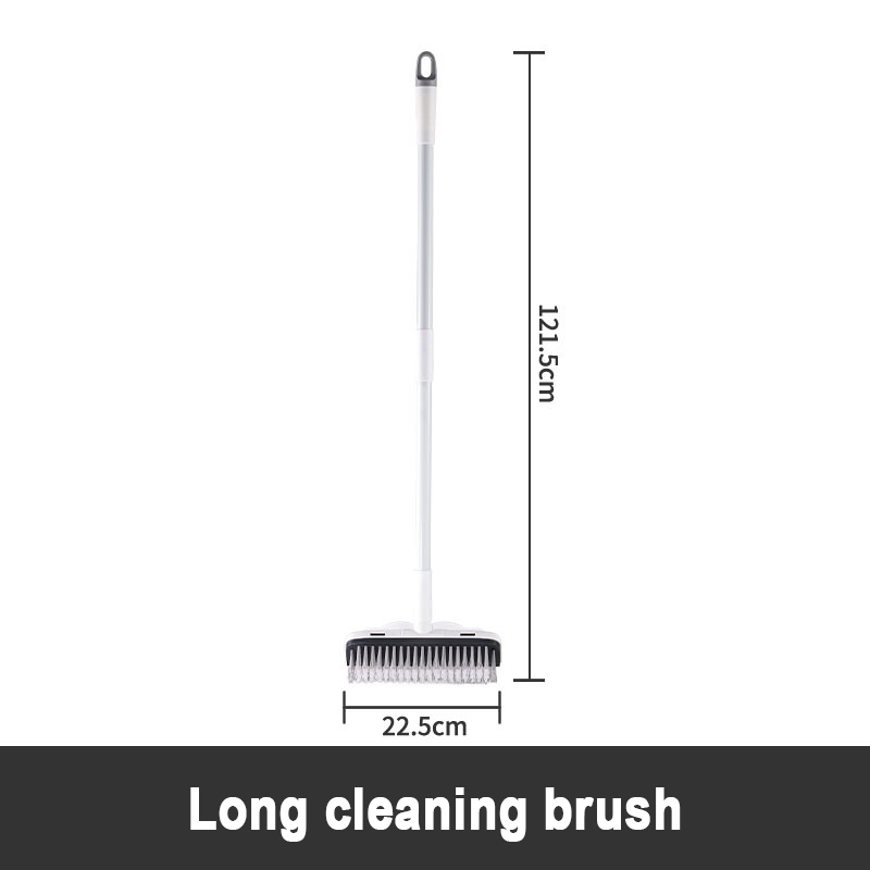 Bathroom Floor Brush Hard Brush Ground Brush Bathroom Floor Brush Scraping Two-in-One Long Handle Tile Cleaning Brush: WHITE