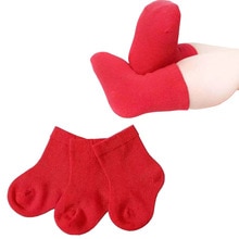 Chaussettes pour enfants, couleur rouge, pour garçons et filles, paire/lot