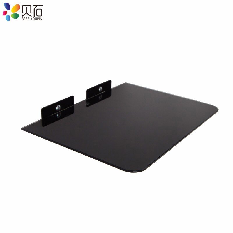 Universele Gehard glazen Wand Gemonteerde AV Plank DVD Muur Opknoping Beugel Set Top Box Mount Digitale TV Plank Max ondersteuning 20 kg