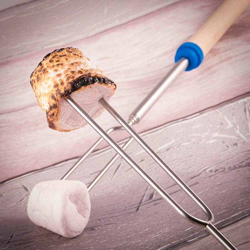 Stainless Steel BBQ Marshmallow Roasting Sticks Extending Roaster Telescoping Flexible for Party