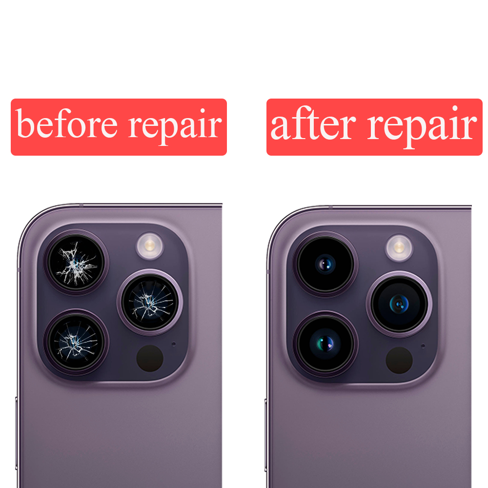 Lente de Cristal para cámara trasera de iphone, cristal de cámara grande con adhesivo 3M, compatible con modelos 14, 13, 12, 11 Pro Max, X, XS, XR, 6, 6S, 7, 8 Plus, 2 juegos